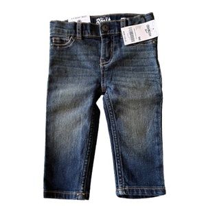 OshKosh B’gosh 9 month boy girl baby straight jeans NWT clip on button